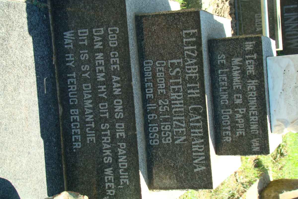 ESTERHUIZEN Elizabeth Catharina 1959-1959