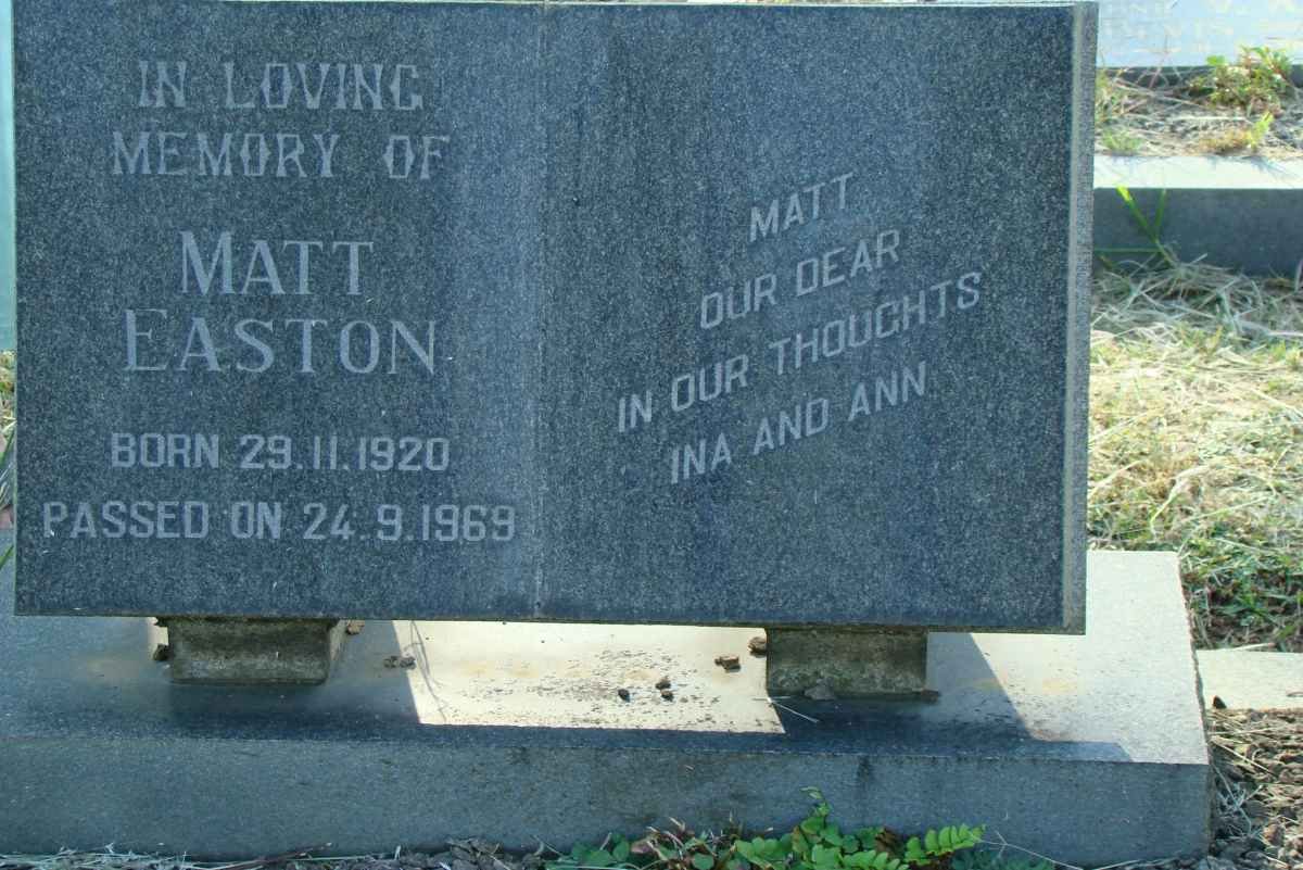 EASTON Matt 1920-1969