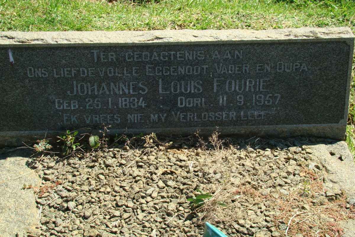 FOURIE Johannes Louis 1834-1957