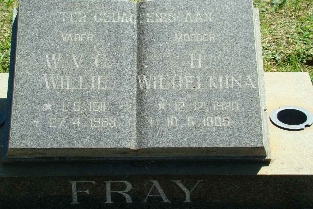 FRAY W.V.C. Willie 1911-1983 &amp; H. Wilhelmina 1920-1989