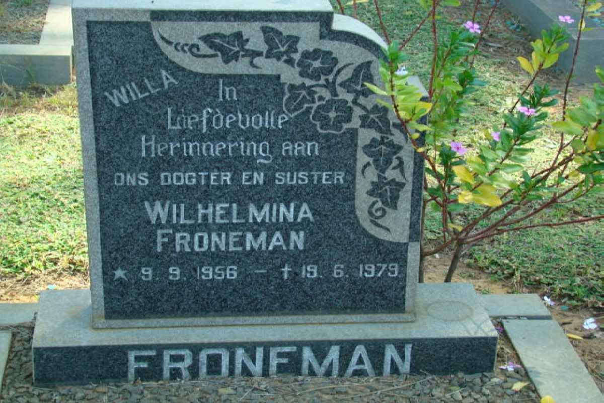 FRONEMAN Wilhelmina 1956-1979