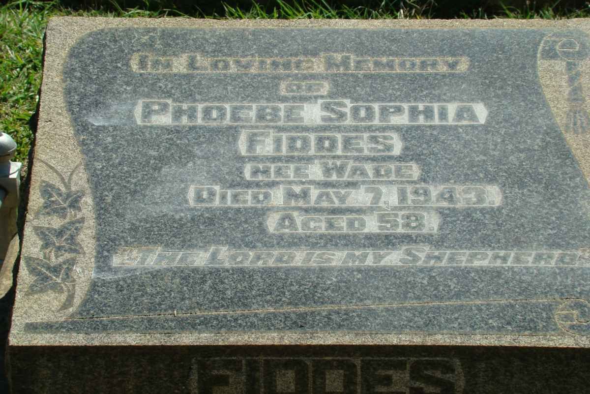 FIDDES Phoebe Sophia nee WADE -1943