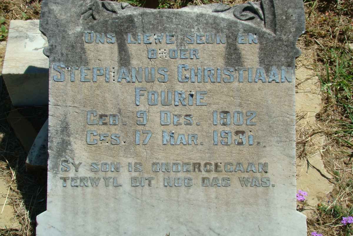 FOURIE Stephanus Christiaan 1902-1931