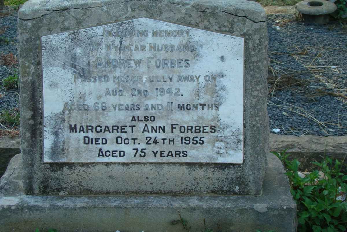 FORBES Andrew -1942 &amp; Margaret Ann -1955