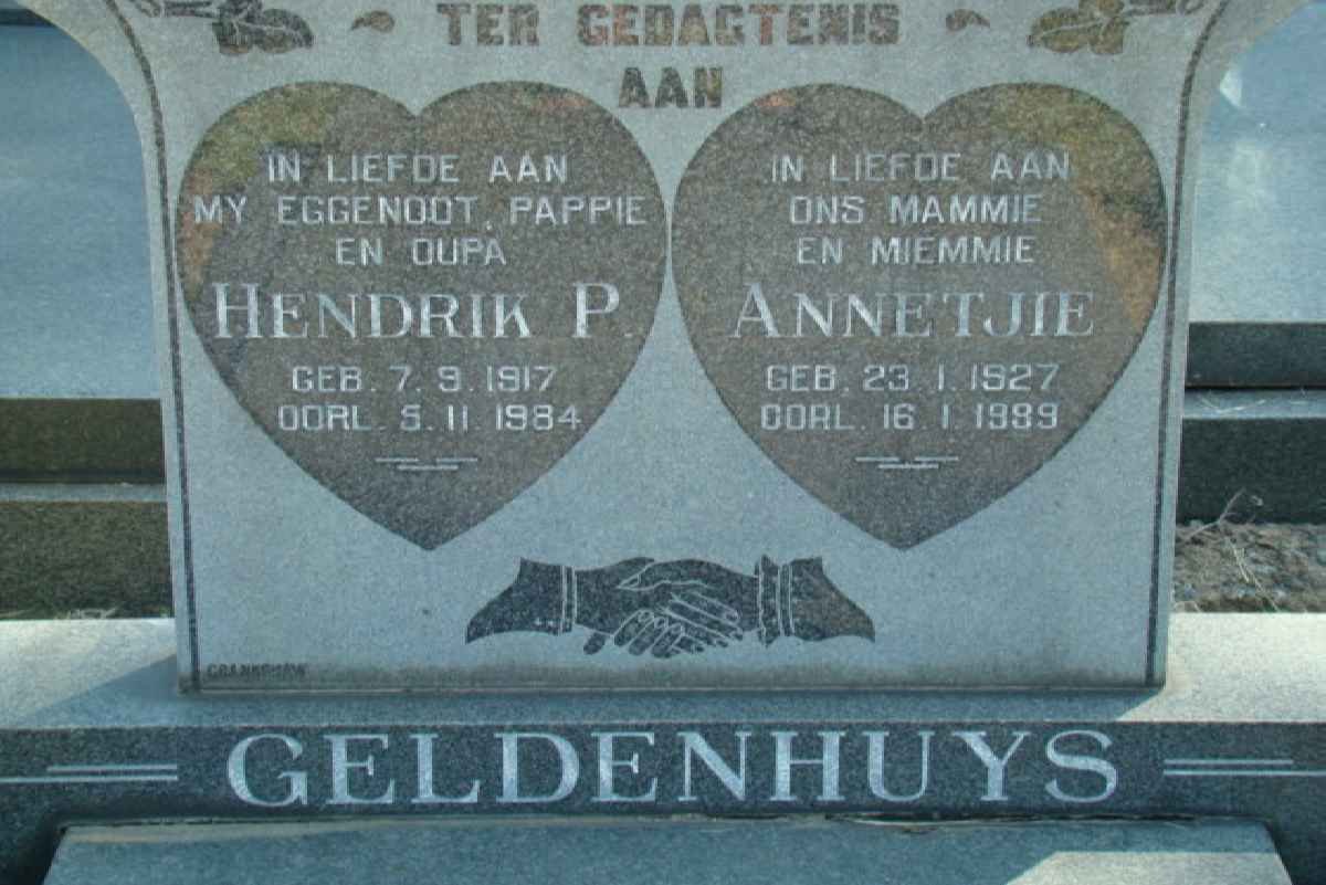 GELDENHUYS Hendrik P. 1917-1984 &amp; Annetjie 1927-1989