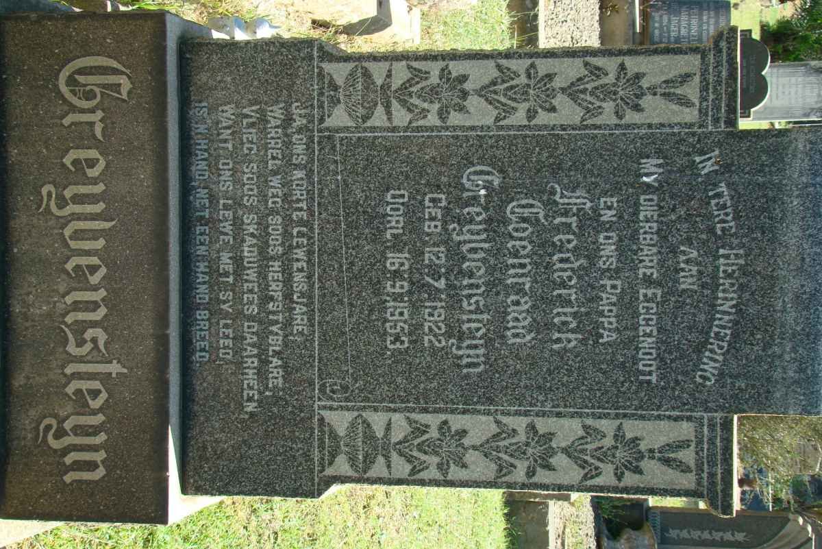 GREYVENSTEYN Frederick Coenraad 1922-1953