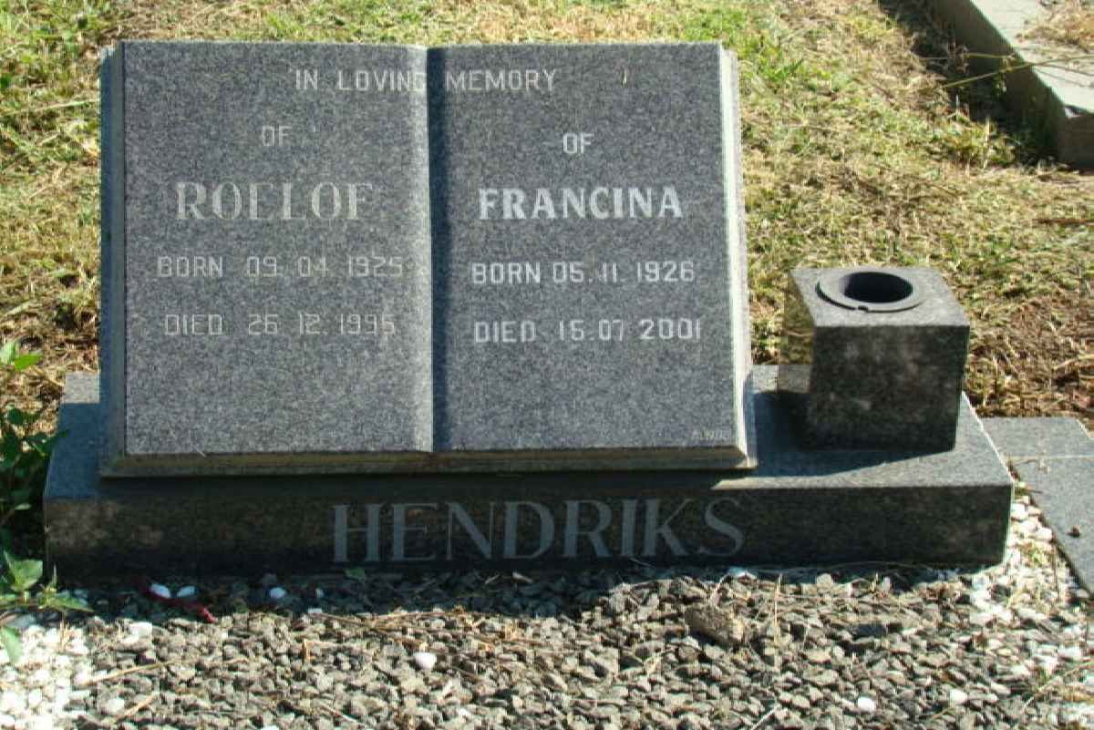 HENDRIKS Roelof 1925-1995 &amp; Francina 1926-2001