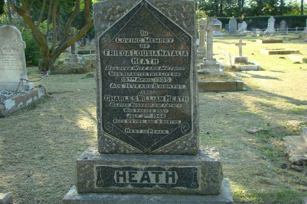 HEATH Charles William -1948 &amp; Frieda Louisa Natalia -1935