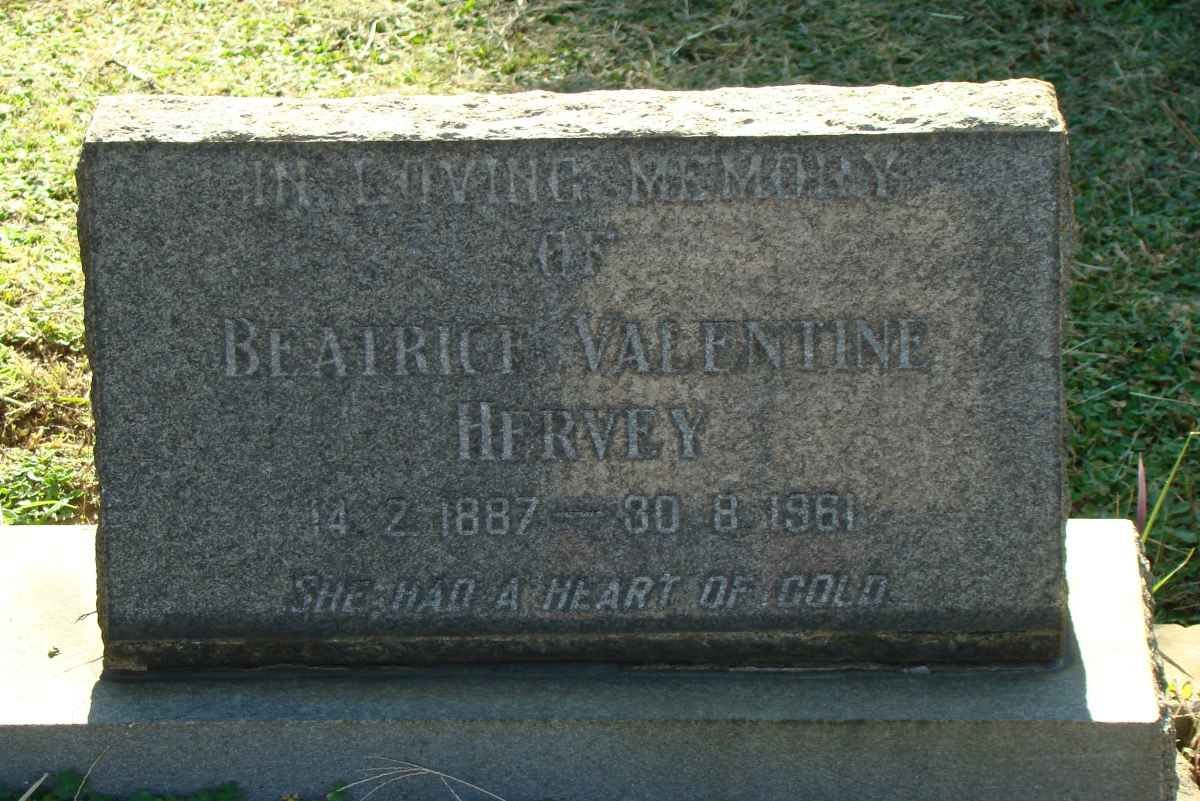 HERVEY Beatrice Valentine 1887-1961