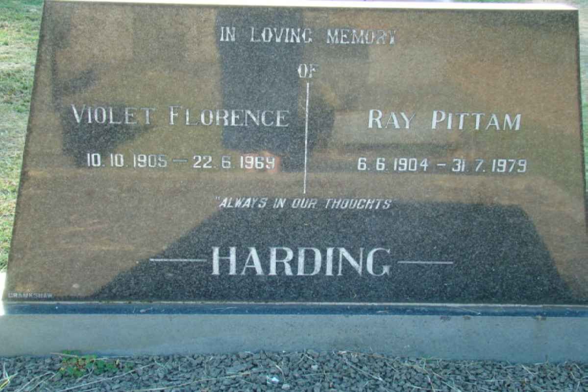 HARDING Ray Pittam 1904-1979 &amp; Violet Florence 1905-1969