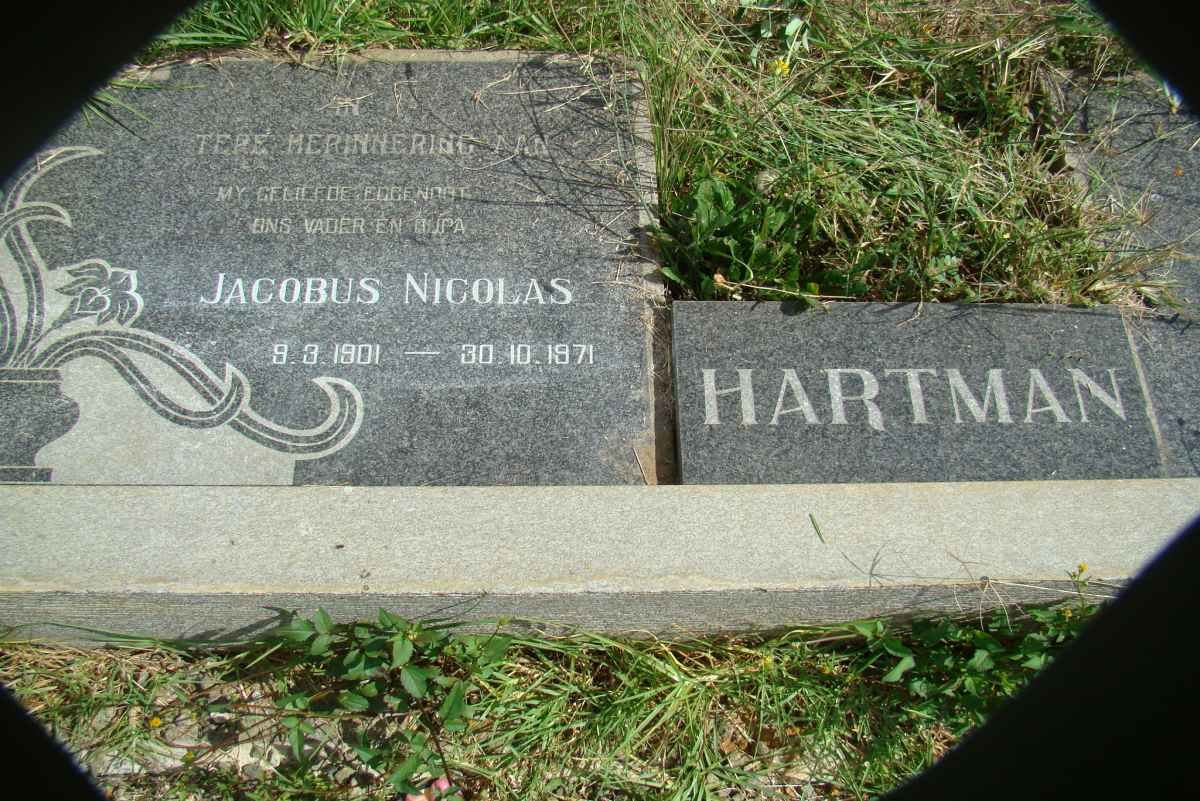 HARTMAN Jacobus Nicolas 1901-1971