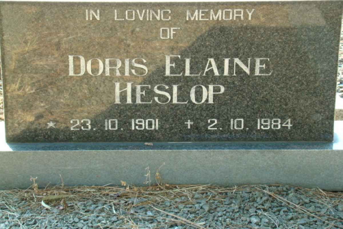 HESLOP Doris Elaine 1901-1984