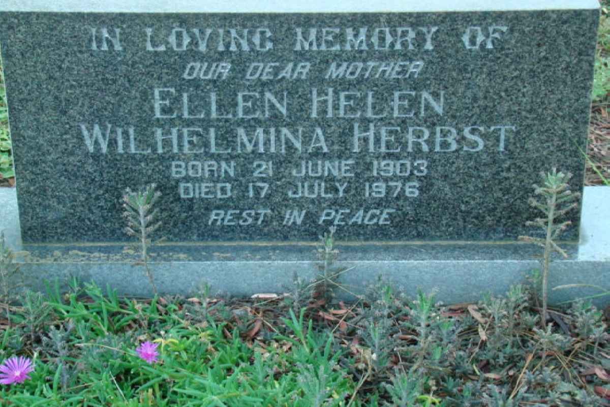 HERBST Ellen Helen Wilhelmina 1903-1976