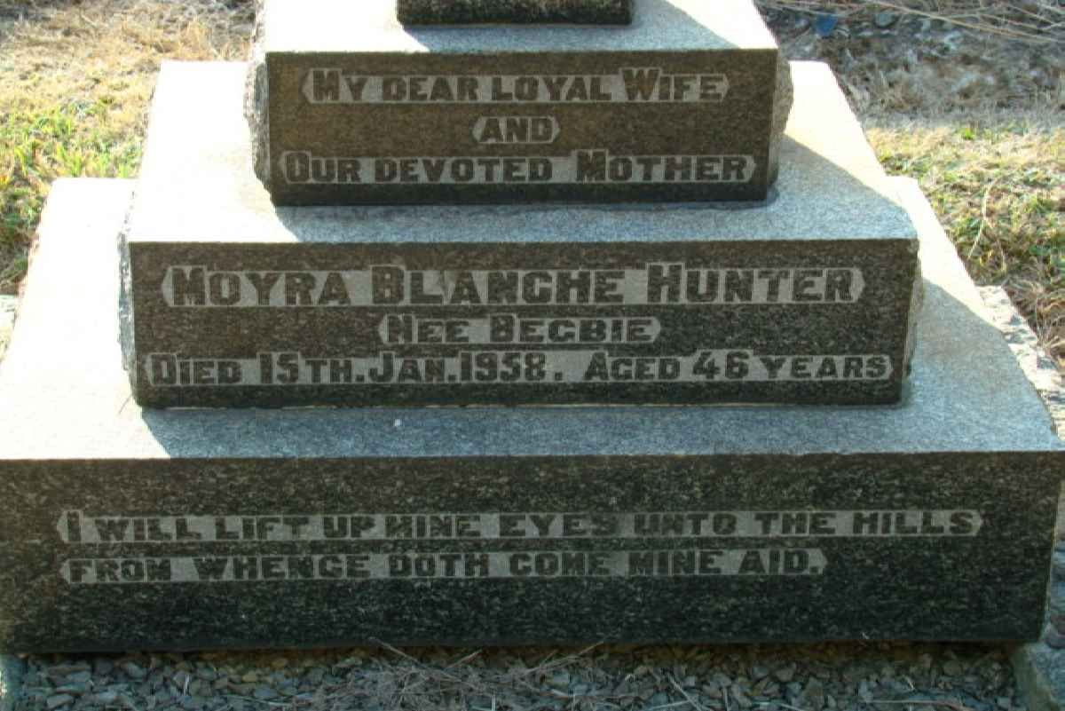 HUNTER Myra Blanche nee BECBIE  -1958