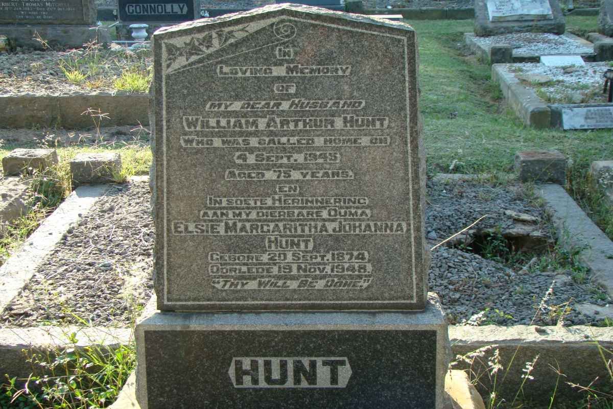 HUNT William Arthur -1945 &amp; Elsie Margaritha Johanna 1874-1948