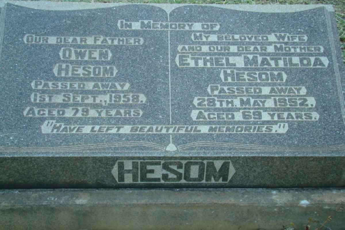 HESOM Owen -1958 &amp; Ethel Matilda -1952