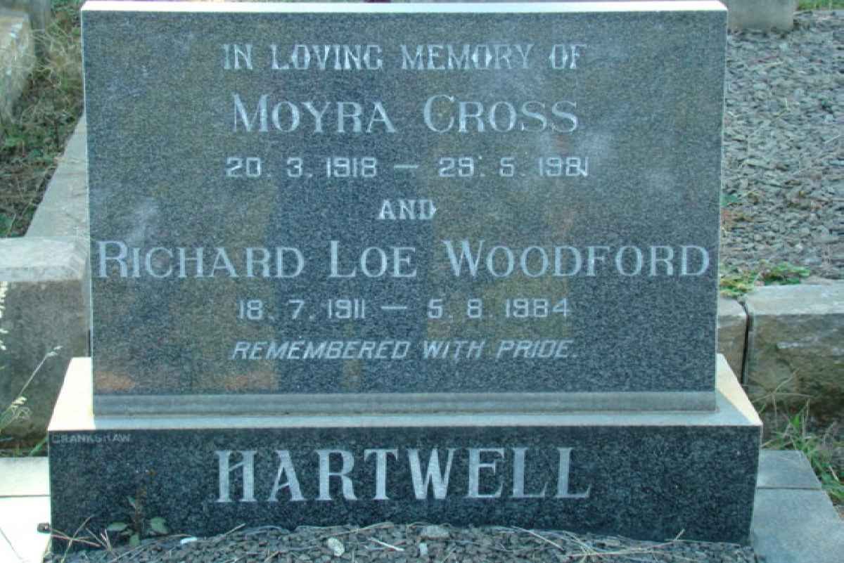HARTWELL Richard Loe Woodford 1911-1984 &amp; Moyra Cross 1918-1981