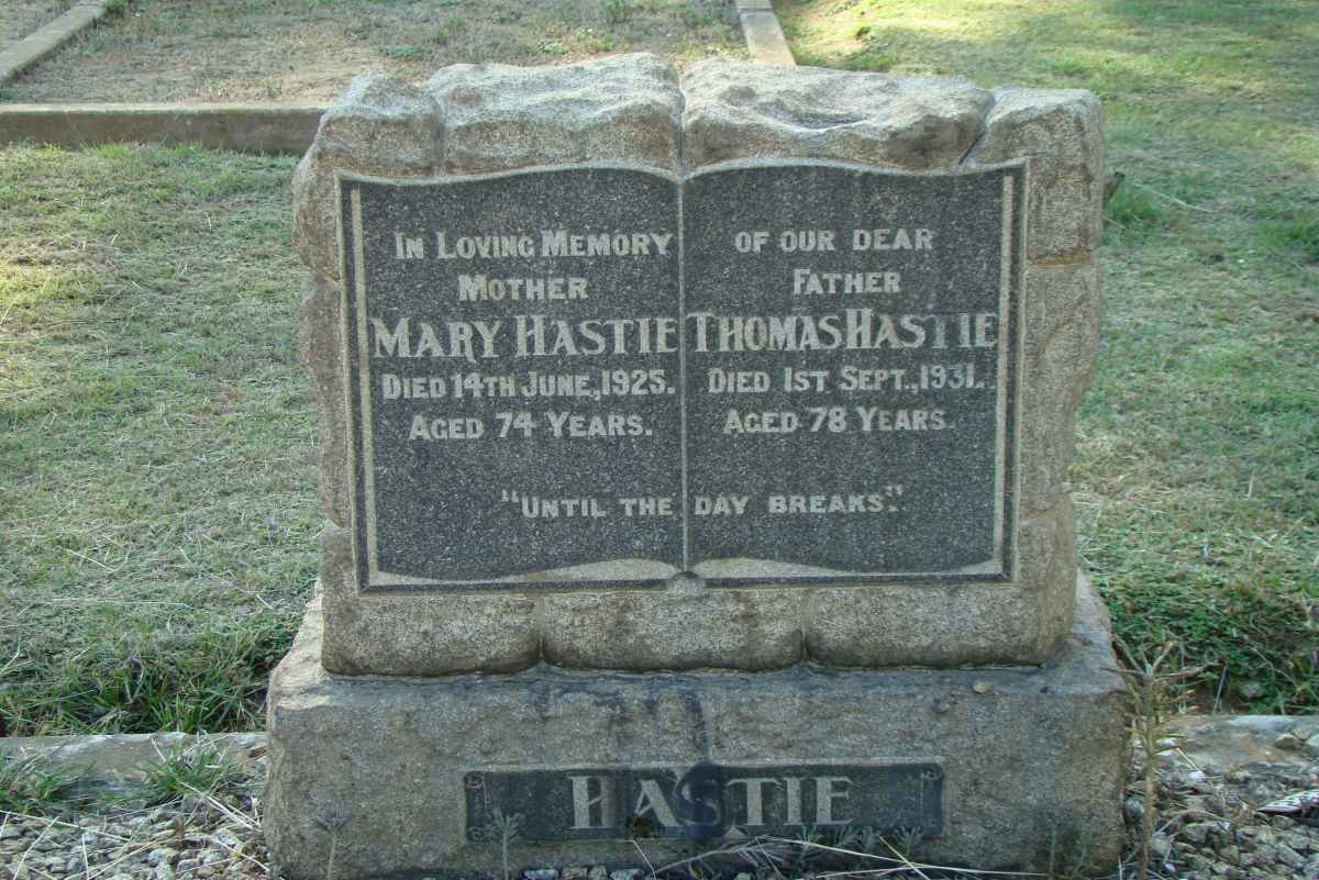 HASTIE Thomas -1931 &amp; Mary -1925