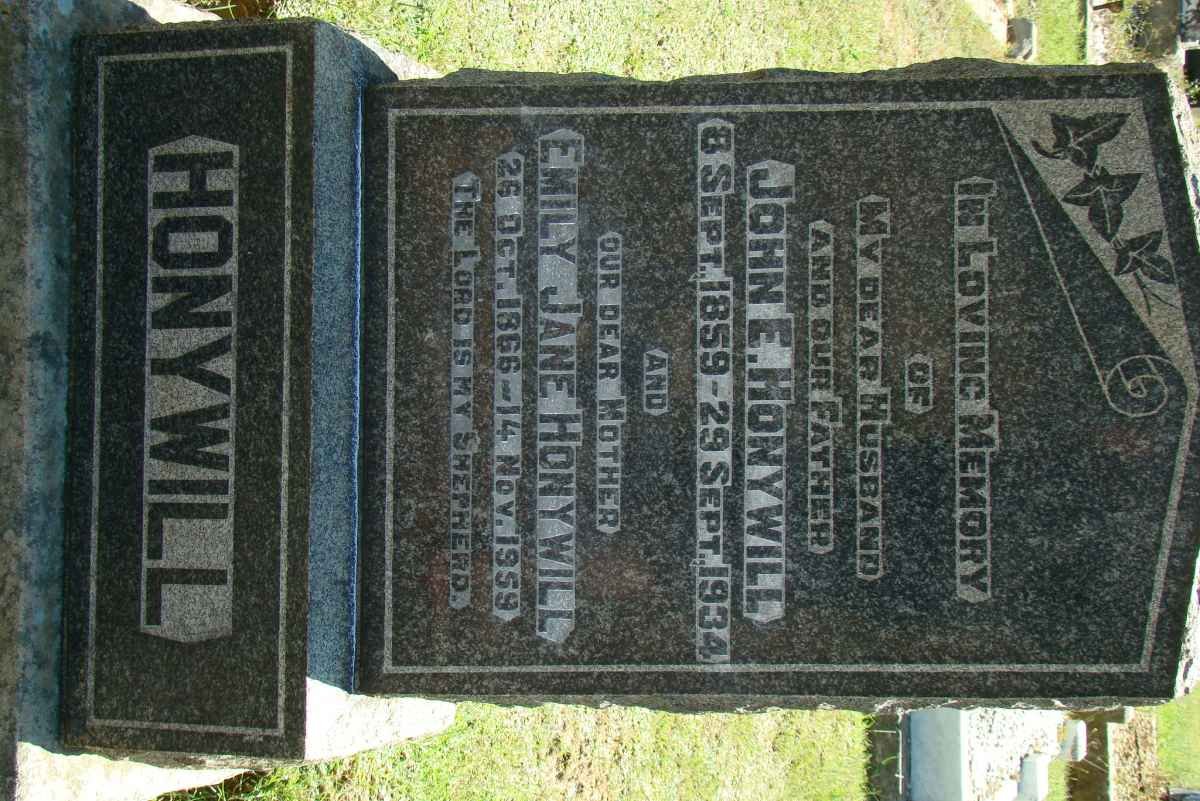 HONYWILL John E. 1859-1934 &amp; Emily Jane 1866-1959