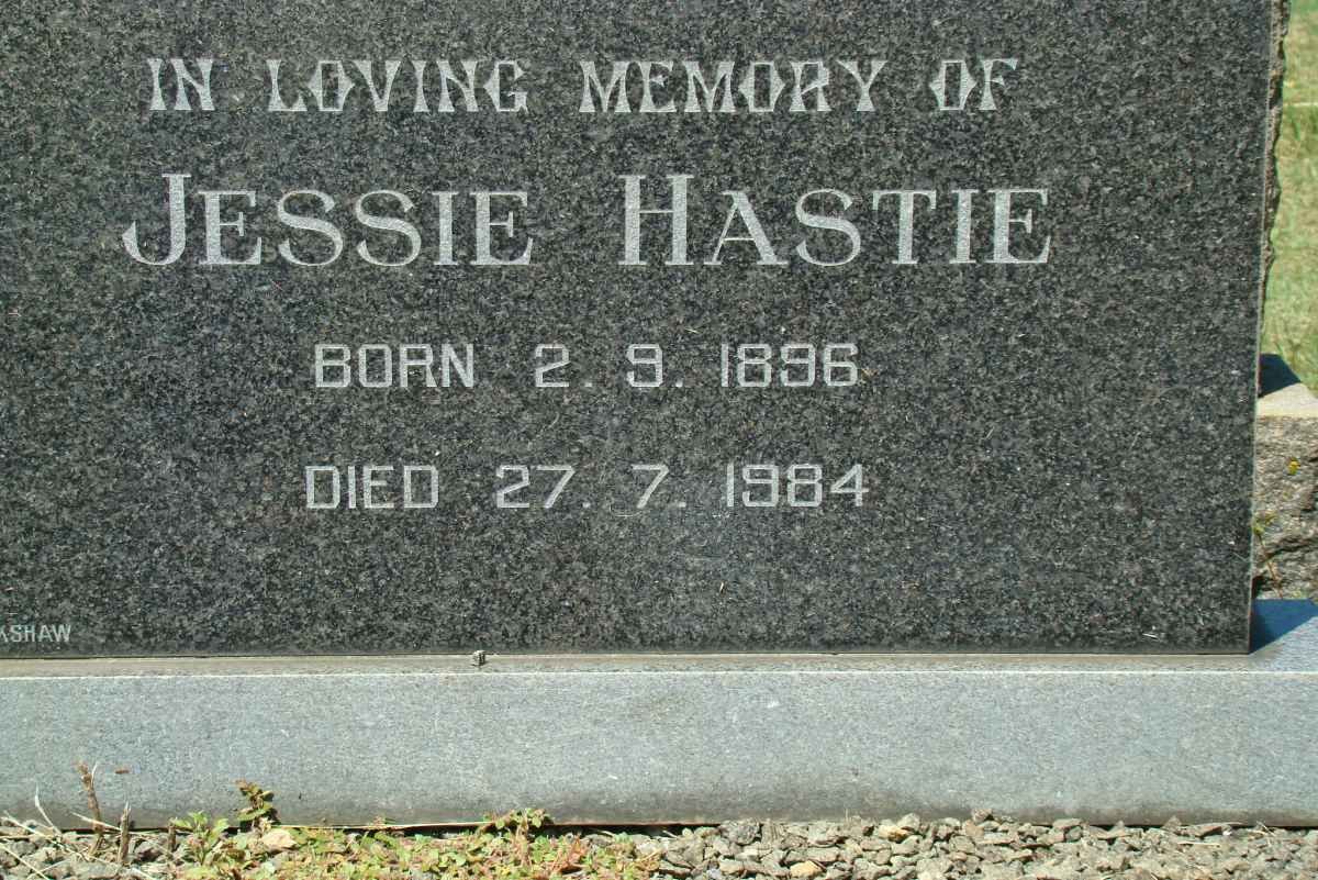 HASTIE Jessie 1896-1984