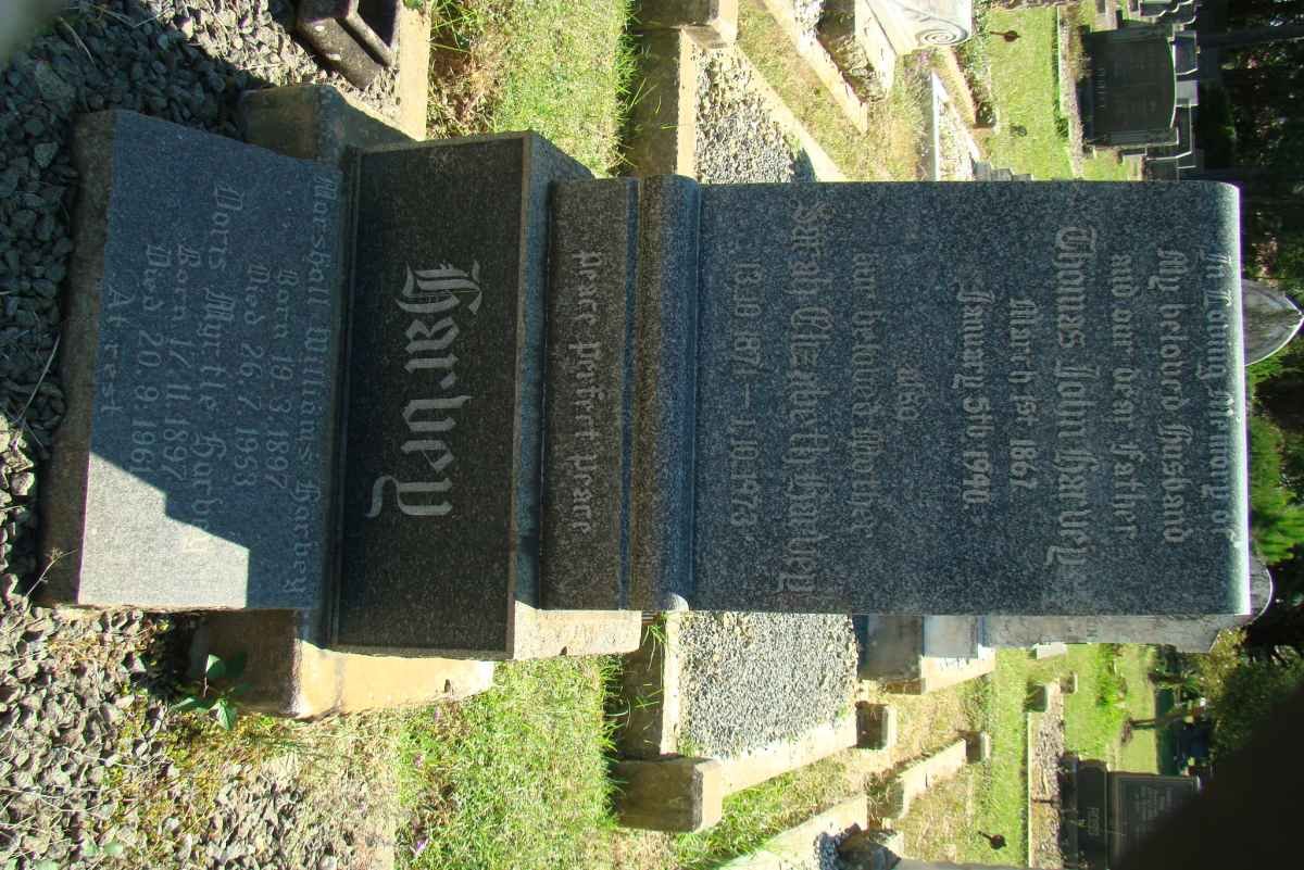 HARVEY Thomas John 1867-1940 &amp; Sarah Elizabeth 1871-1973 :: HARVEY Marshall Williams 1897-1953 &amp; Doris Myrtle 1897-1961