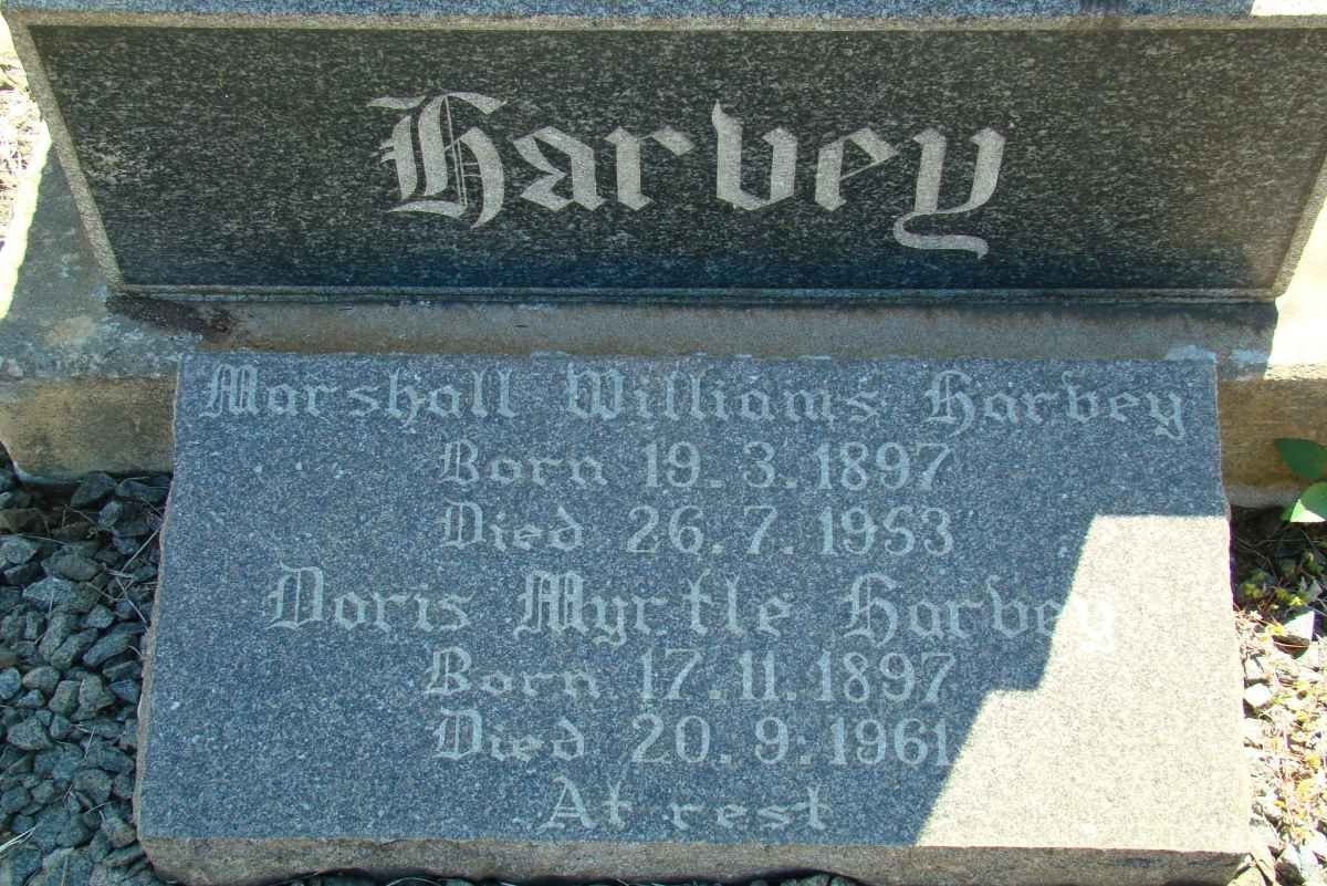 HARVEY Marshall Williams 1897-1953 &amp; Doris Myrtle 1897-1961