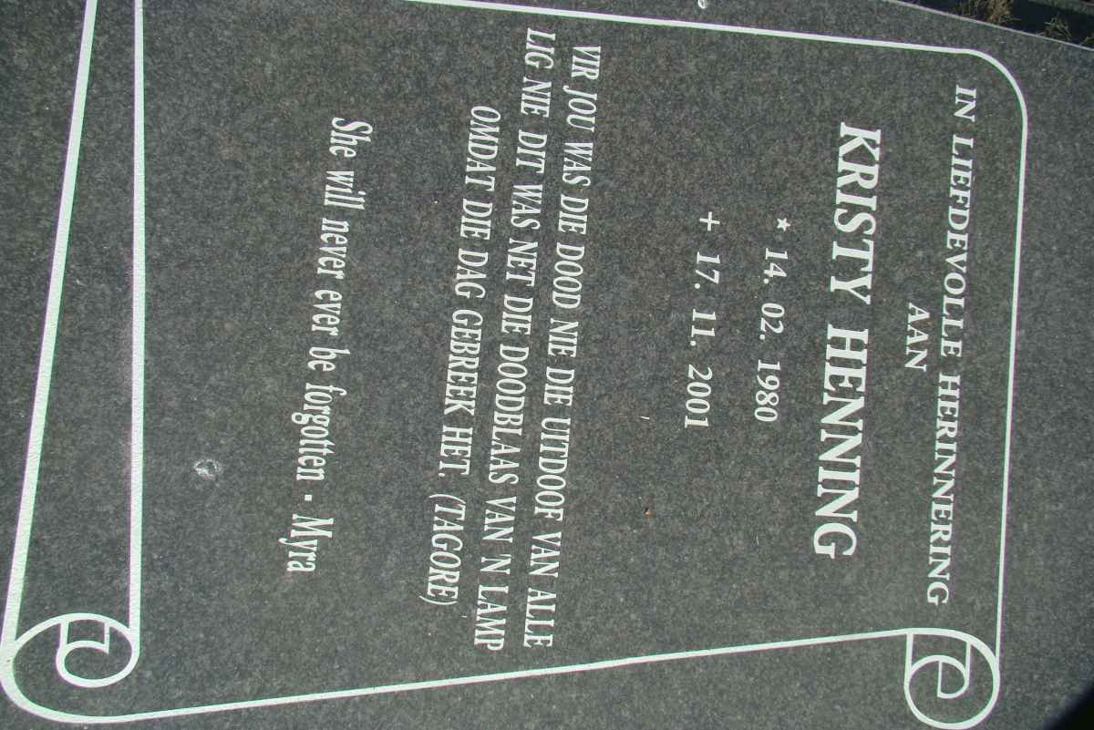 HENNING Kristy 1980-2001