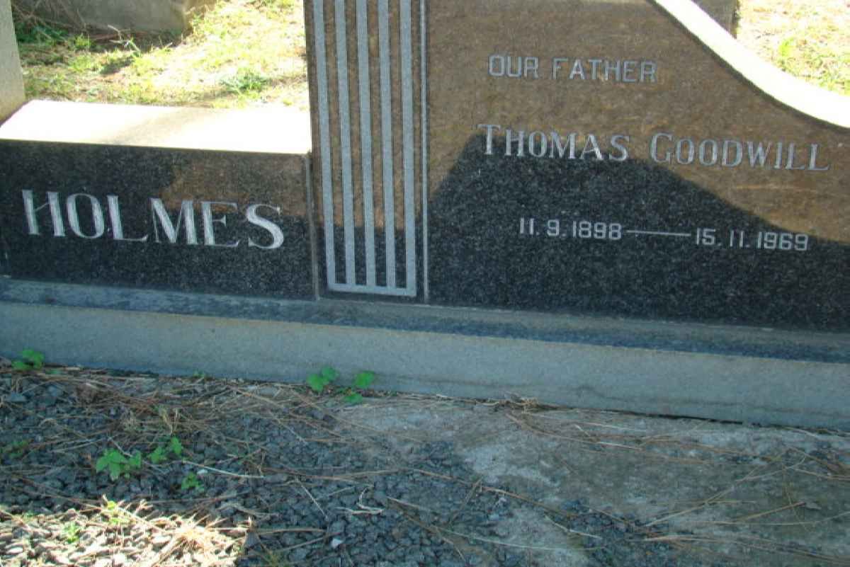 HOLMES Thomas Goodwill 1898-1969