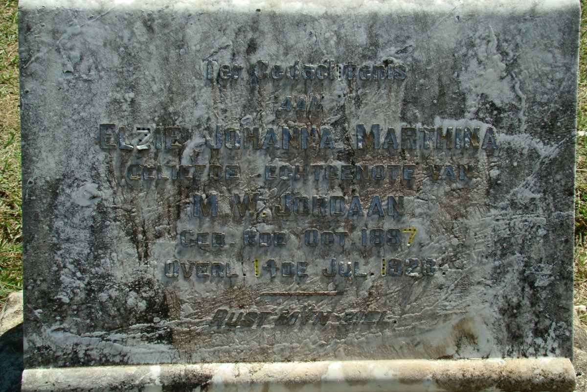 JORDAAN Elzie Johanna Marthina 1897-1928
