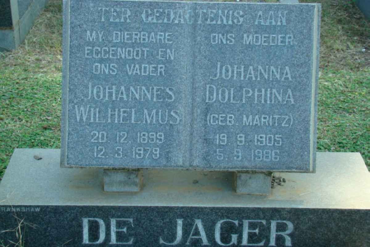 JAGER Johannes Wilhelmus, de 1899-1979 &amp; Johanna Dolphina MARITZ 1905-1986