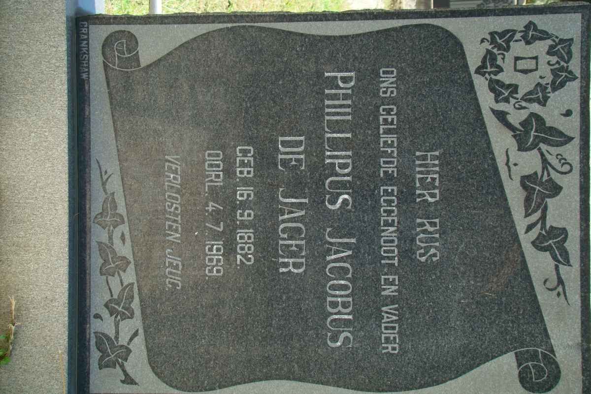 JAGER Phillipus Jacobus, de 1882-1969