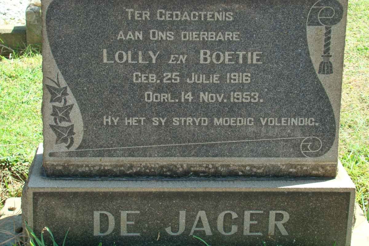 JAGER Lolly, de 1916-1953