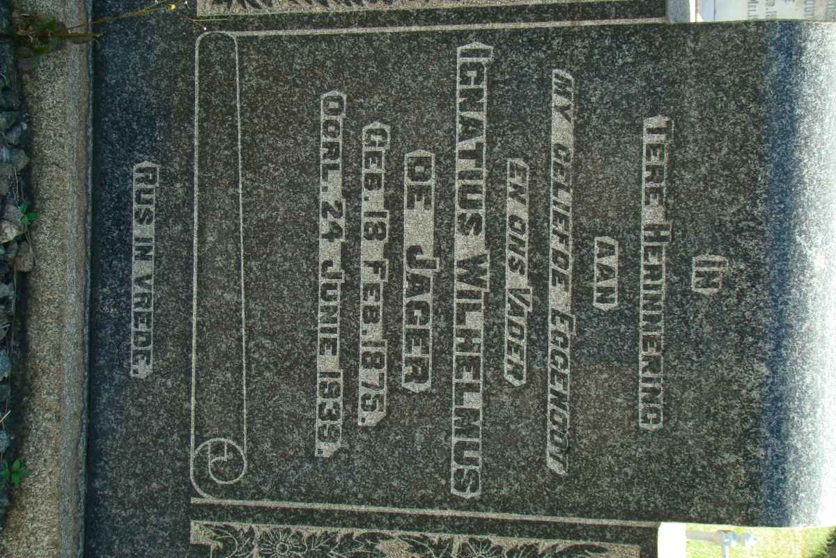 JAGER Ignatius Wilhelmus, de 1875-1939