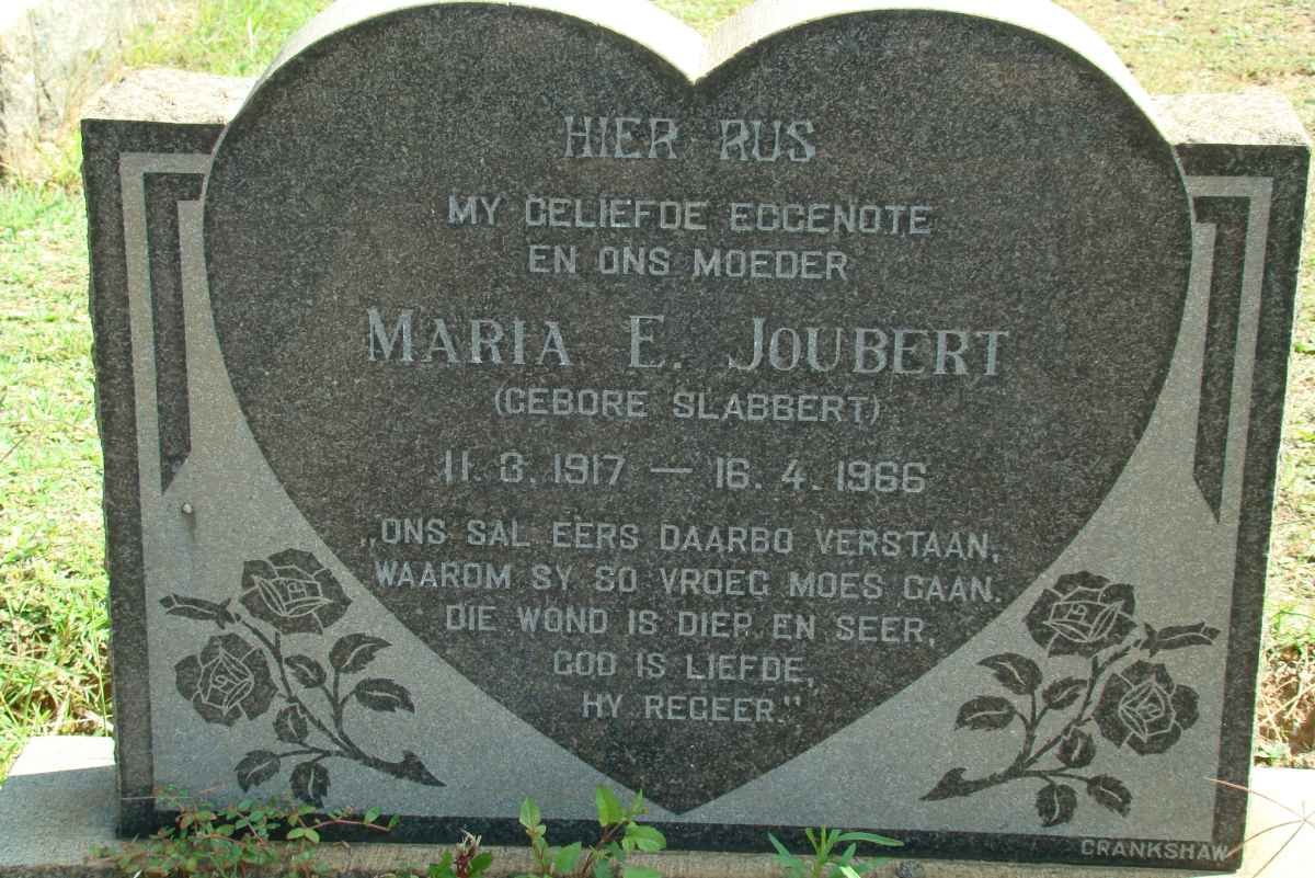 JOUBERT Maria E. nee SLABBERT 1917-1966