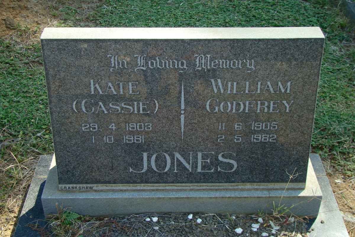 JONES William Godfrey 1905-1982 &amp; Kate 1903-1981