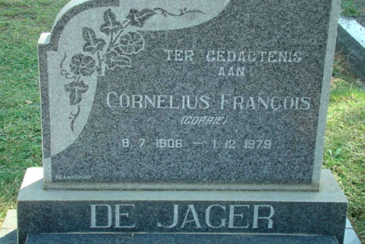 JAGER Cornelius Francois, de 1906-1979
