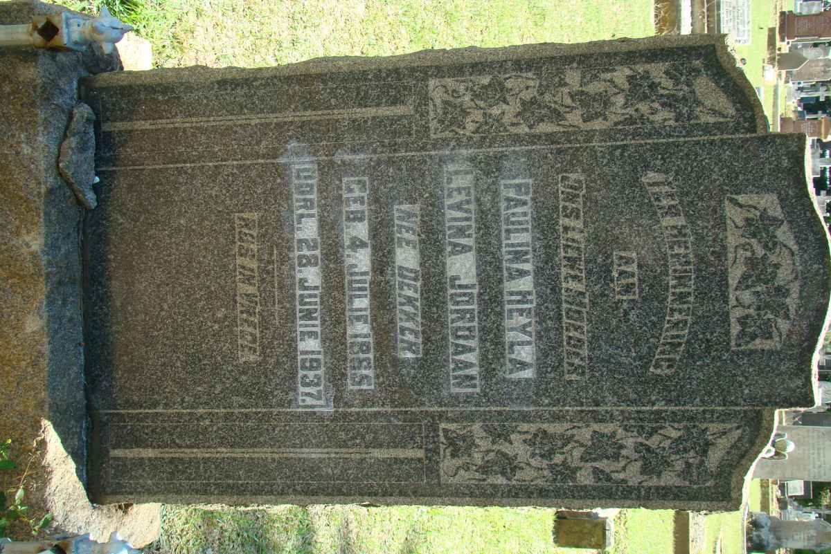 JORDAAN Paulina Heyla Levina nee DEKKER 1865-1937