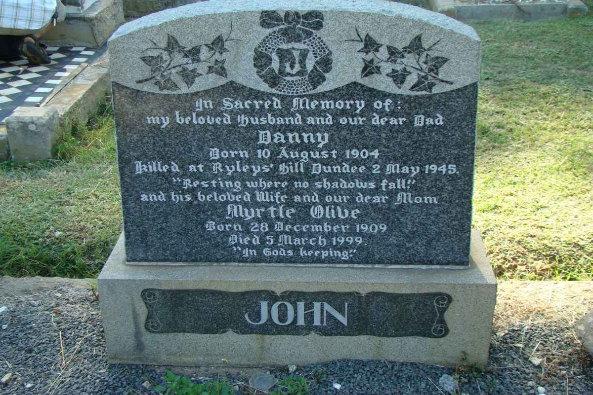 JOHN Danny 1904-1945 &amp; Myrtle Olive 1909-1999