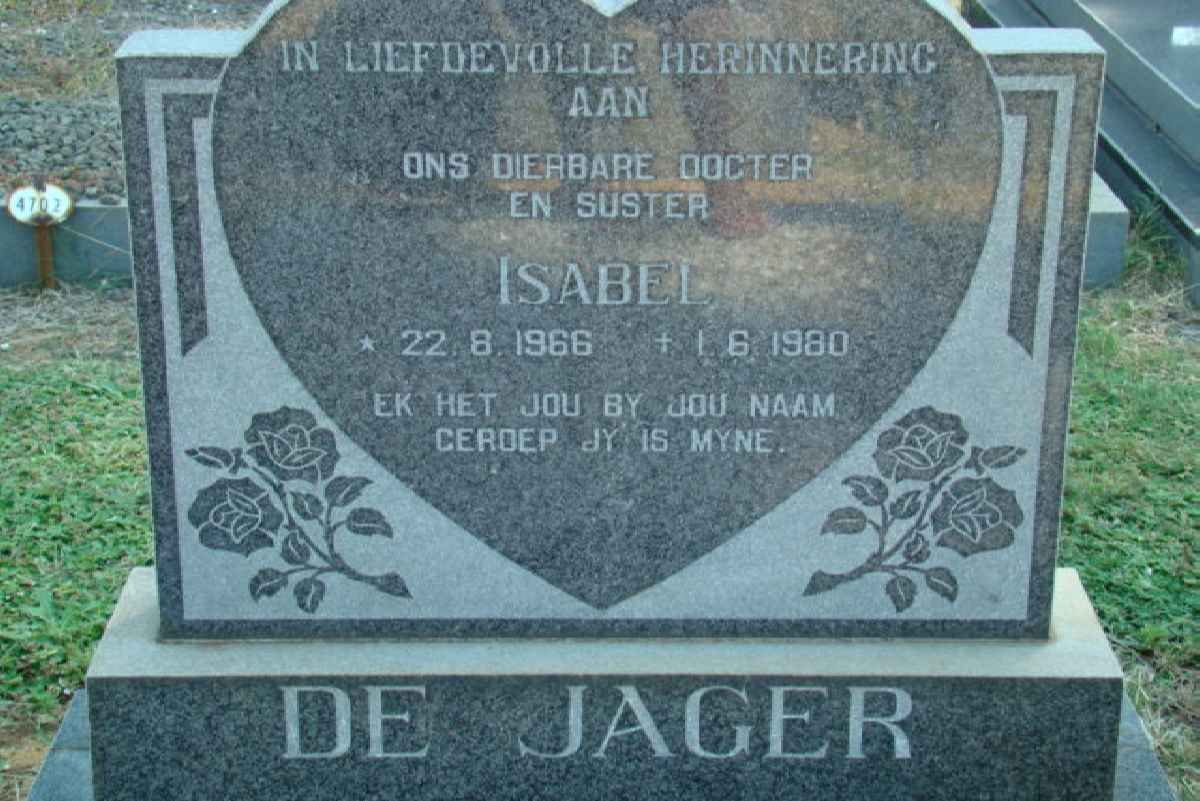 JAGER Isabel, de 1966-1980