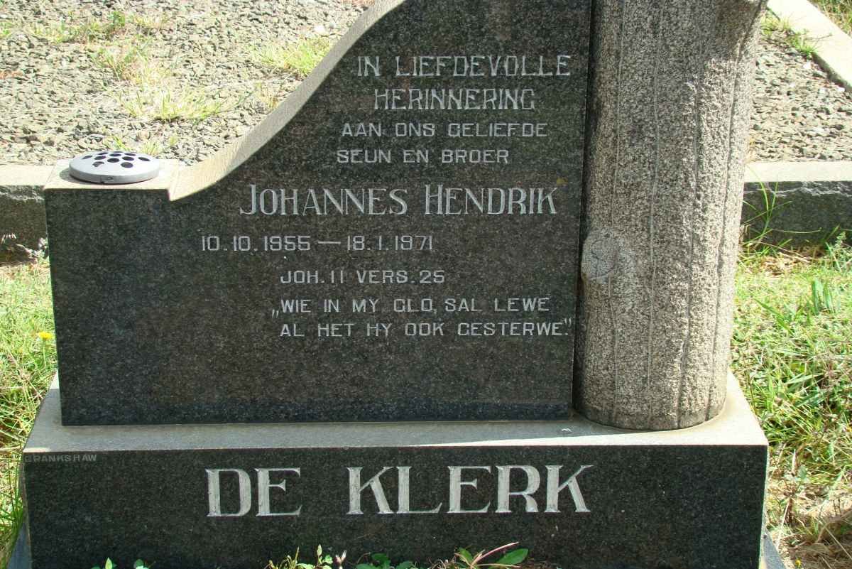 KLERK Johannes Hendrik, de 1955-1971