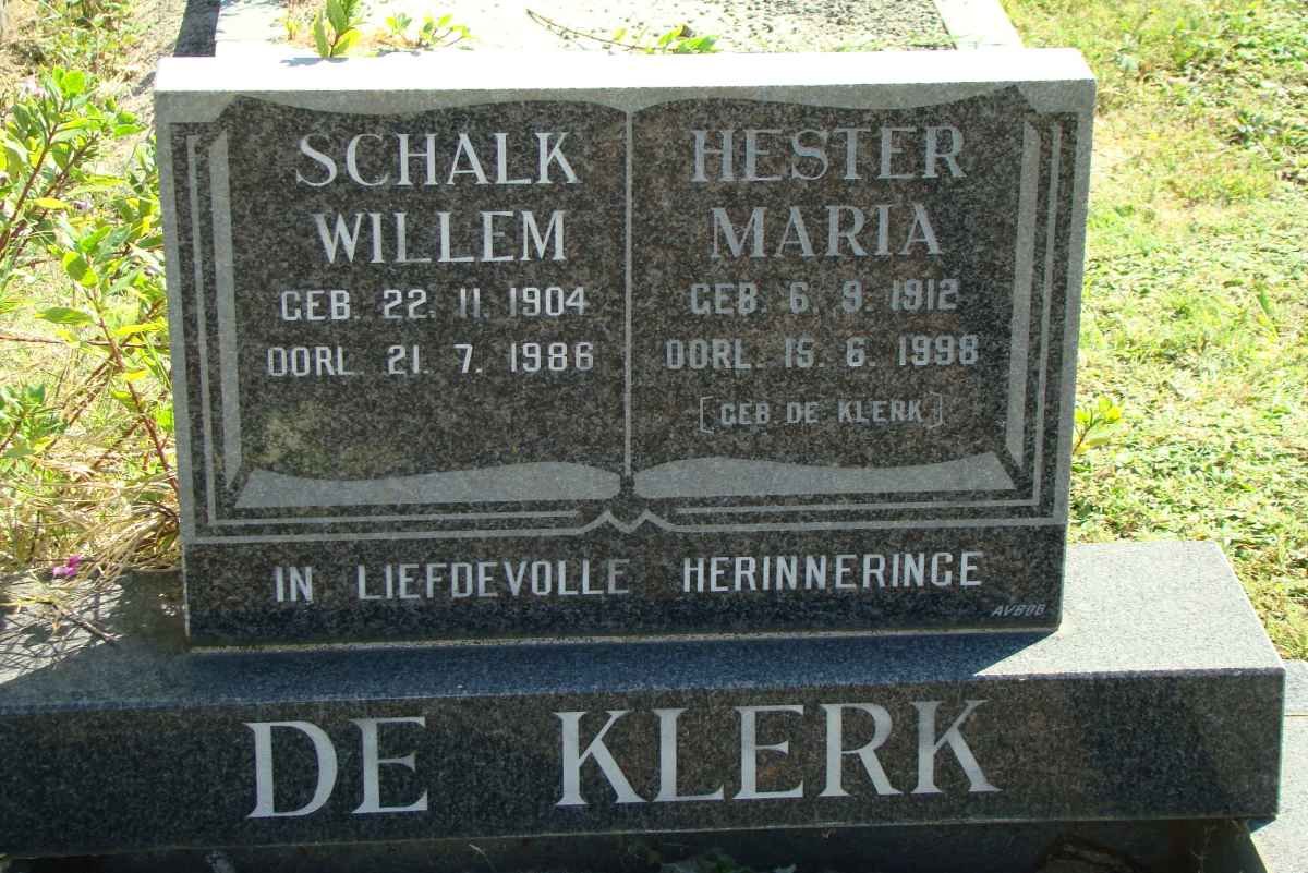 KLERK  Schalk Willem, de 1904-1986 &amp; Hester Maria De KLERK 1912-1998