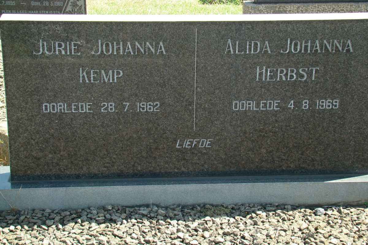 KEMP Jurie Johanna -1962 :: HERBST Alida Johanna -1969