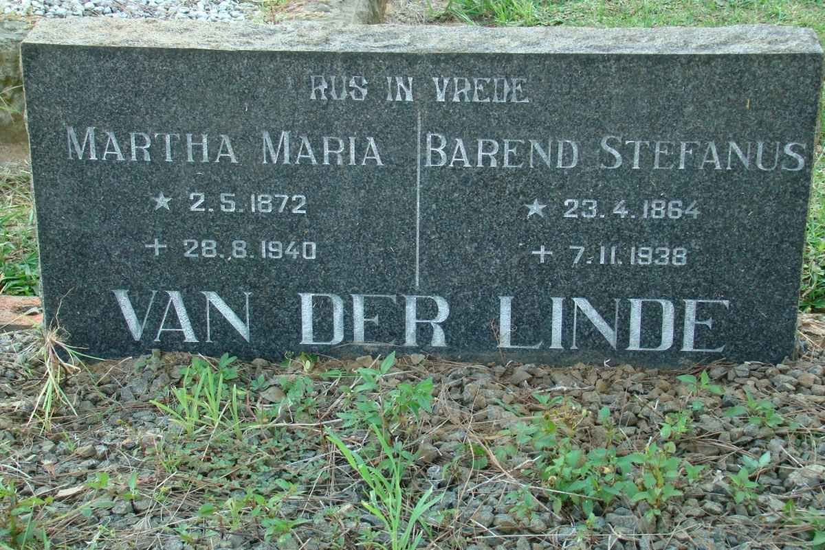 LINDE Barend Stefanus, van der 1864-1938 &amp; Martha Maria 1872-1940