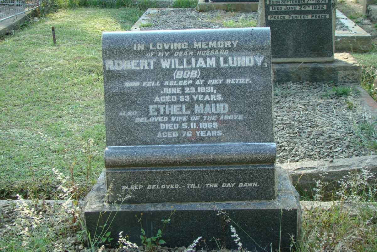 LUNDY Robert William -1931 &amp; Ethel Maud -1965
