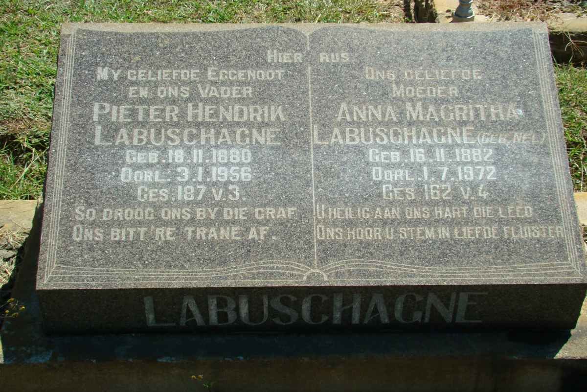 LABUSCHAGNE Pieter Hendrik 1880-1956 &amp; Anna Magritha NEL 1882-1972