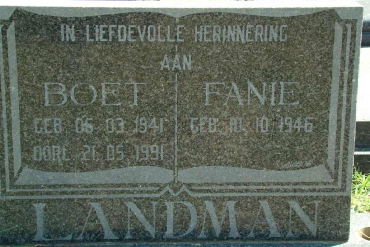 LANDMAN Boet 1941-1991 &amp; Fanie 1946-
