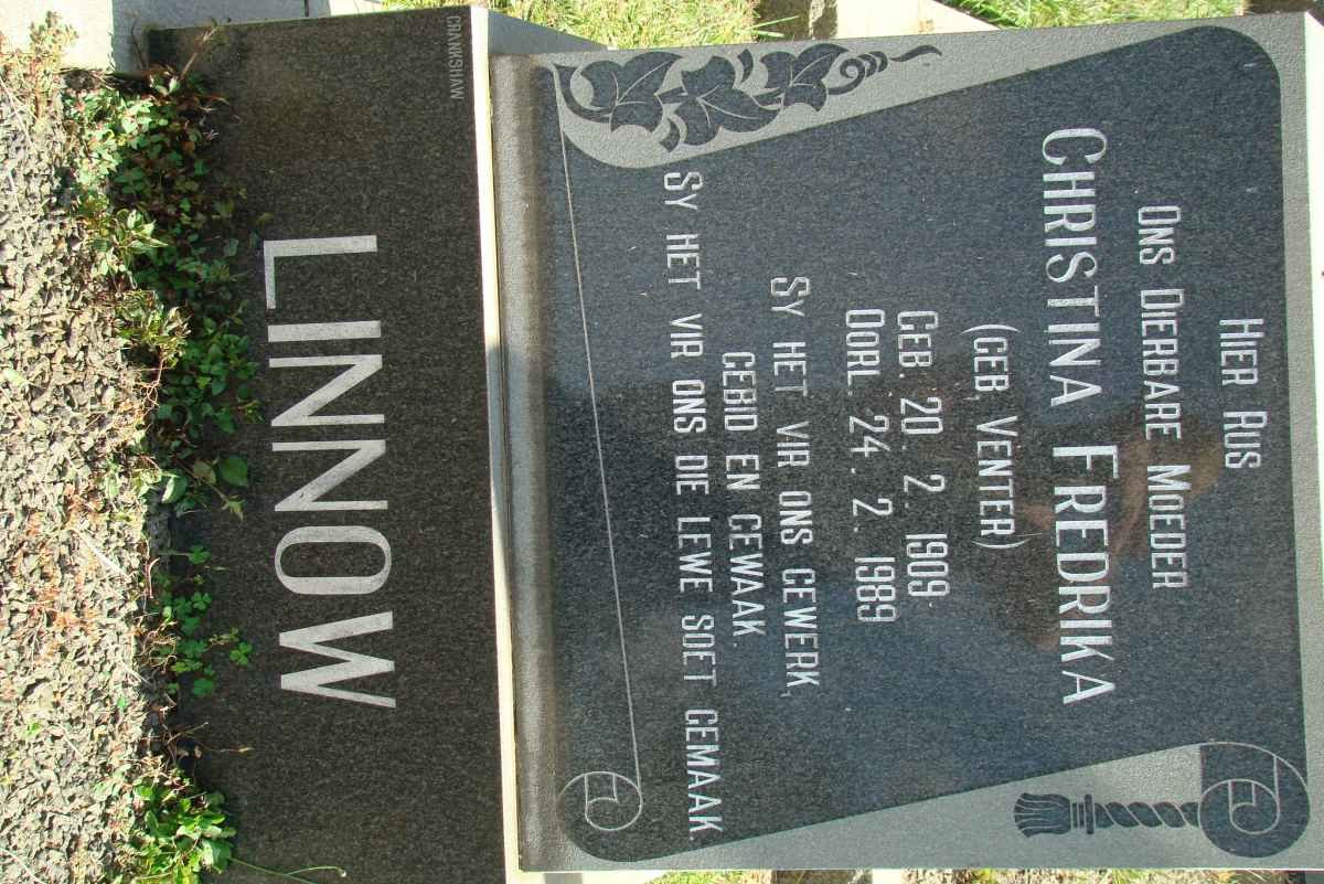 LINNOW Christina Fredrika nee VENTER 1909-1989