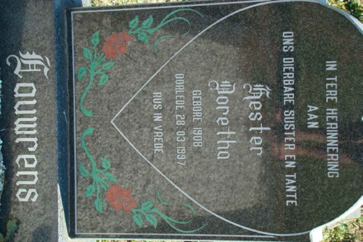 LAUWRENS Hester Doretha 1908-1997