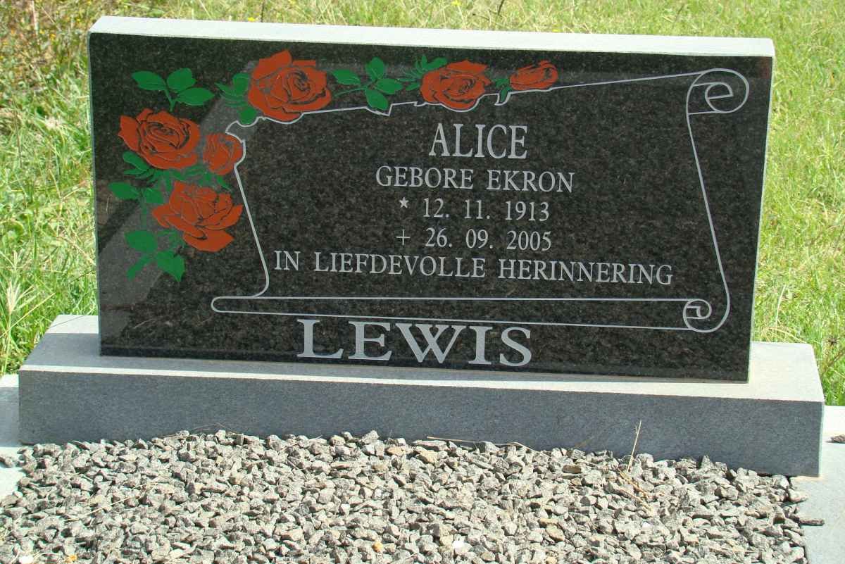 LEWIS Alice nee EKRON 1913-2005