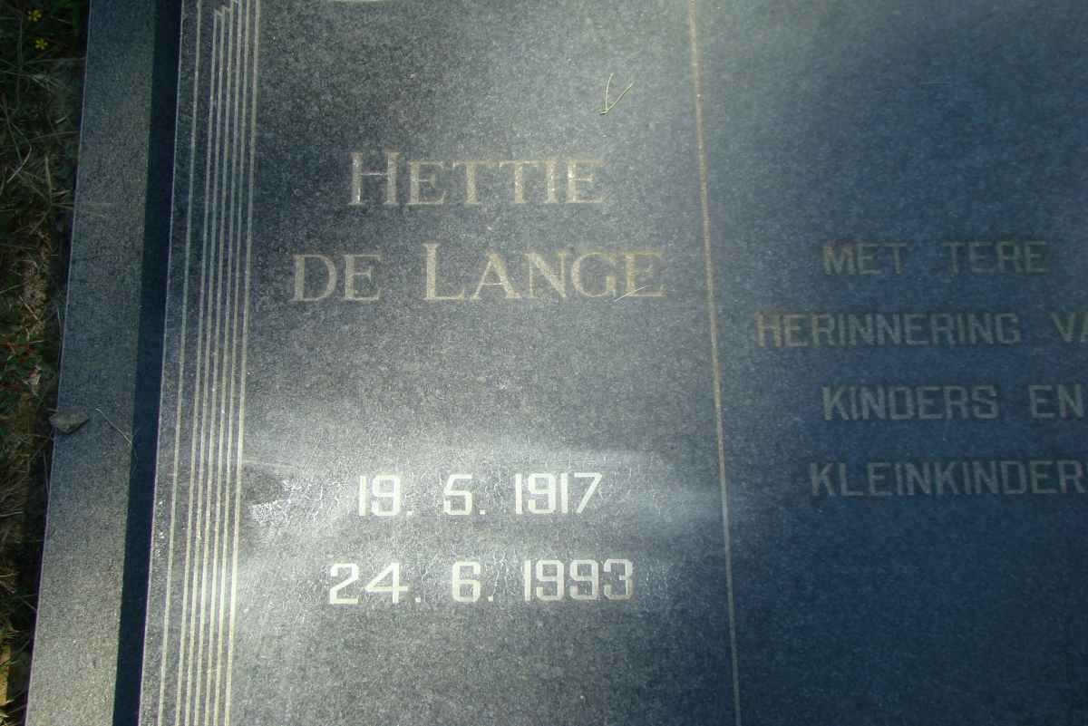 LANGE Hettie, de 1917-1993